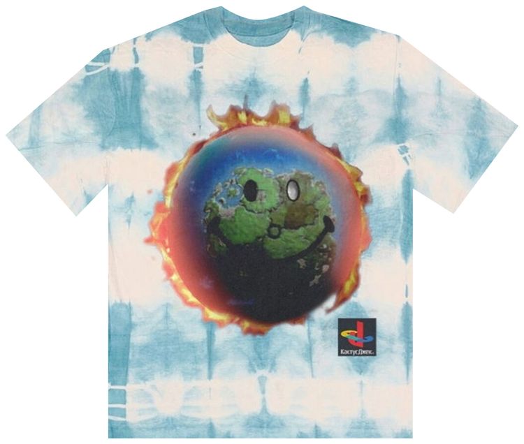 Cactus Jack by Travis Scott x PlayStation The Scotts World Tie Dye T Shirt BlueWhite