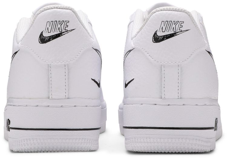 Nike Air Force 1 Low GS Doodle Swoosh White Black