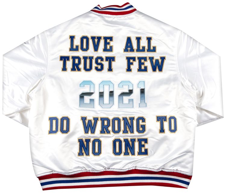 Supreme x Mitchell And Ness Satin Varsity Jacket White