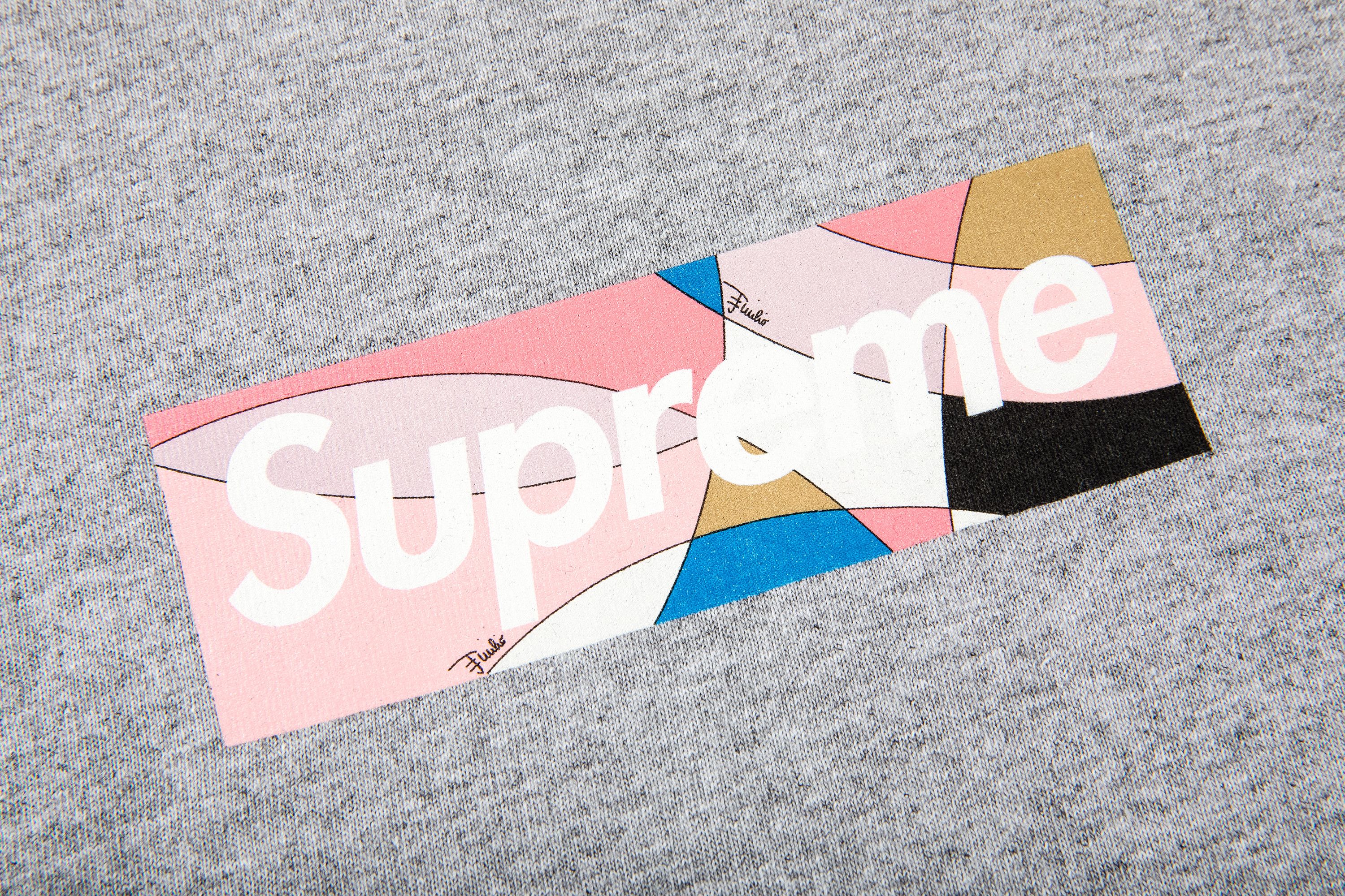 Buy Supreme x Emilio Pucci Box Logo Tee 'Heather Grey/Dusty Buy Supreme x Emilio Pucci Box Logo Tee 'Heather Grey/Dusty