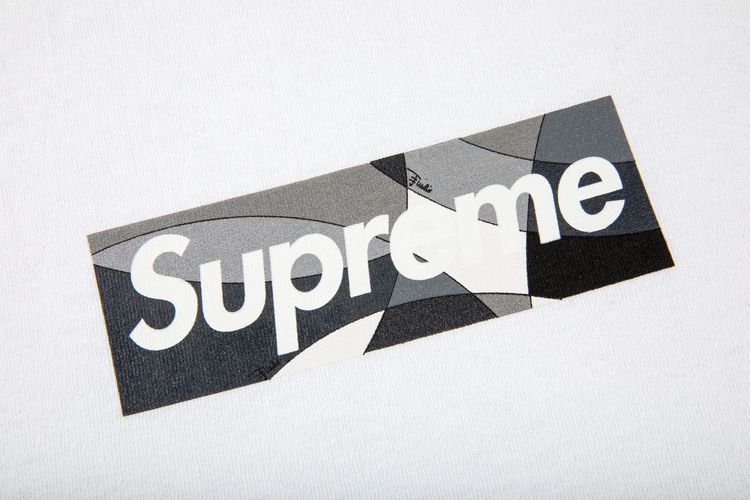 Supreme x Emilio Pucci Box Logo Tee WhiteBlack