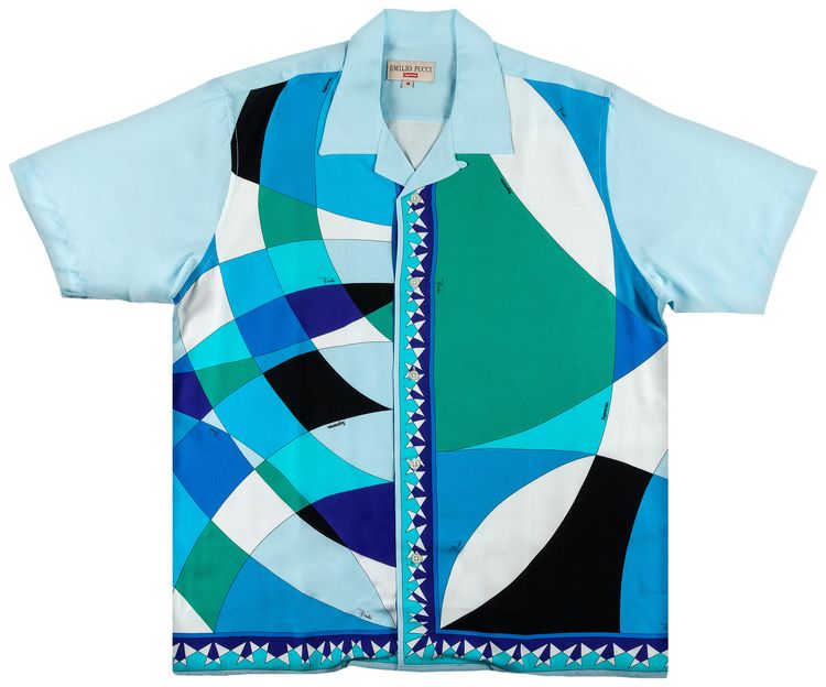 Supreme x Emilio Pucci Short Sleeve Shirt Blue