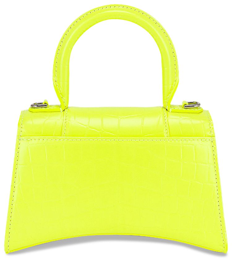Balenciaga XS Hourglass Top Handle Bag Fluorescent Yellow