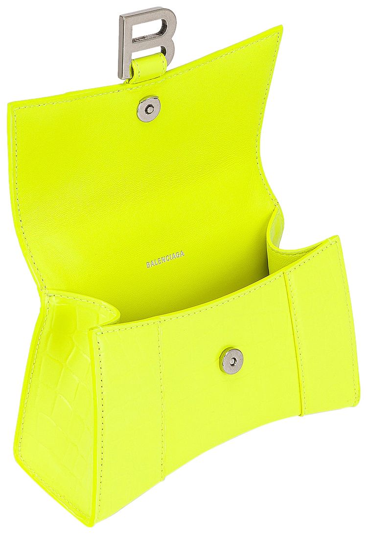 Balenciaga XS Hourglass Top Handle Bag Fluorescent Yellow