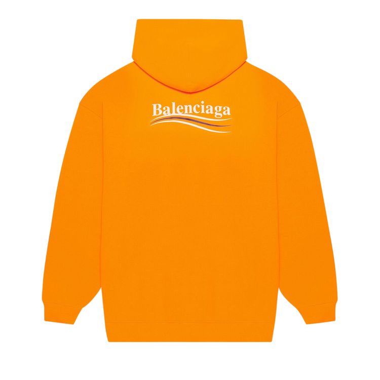 Balenciaga Political Campaign Medium Fit Hoodie Fluorescent Orange