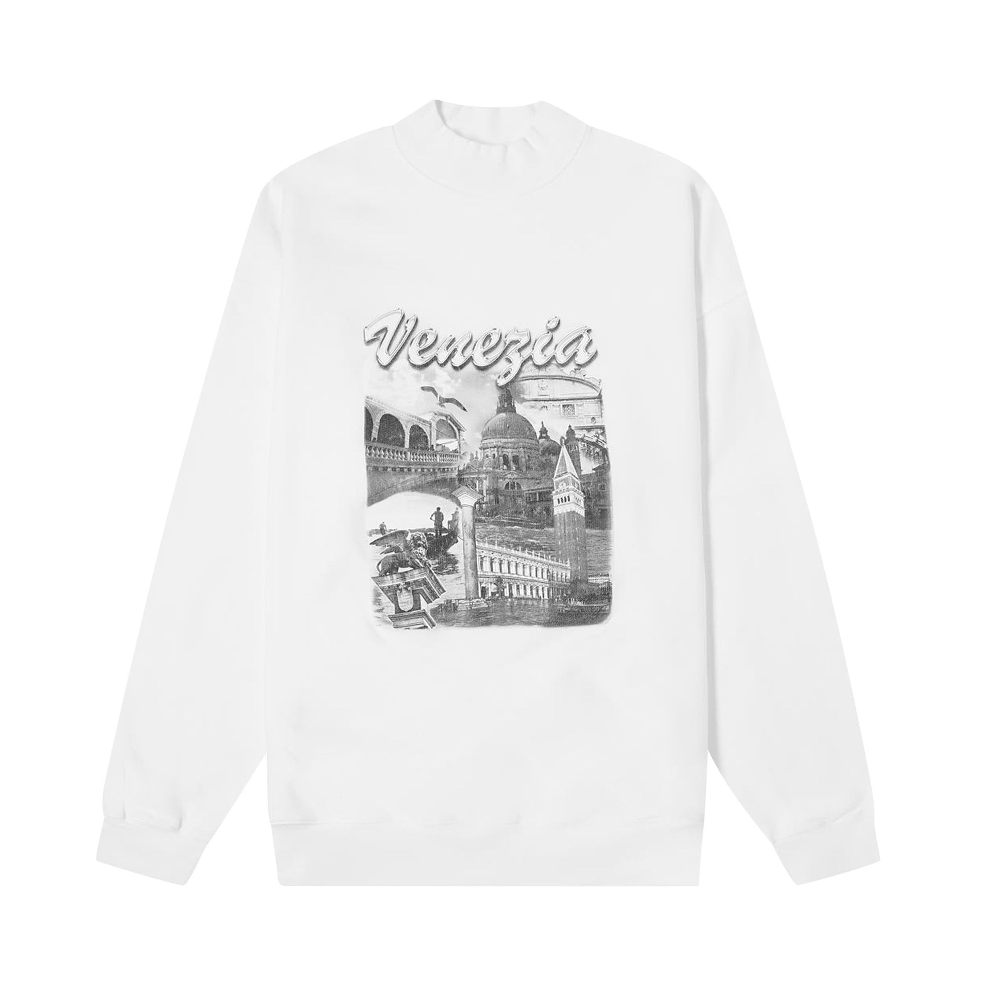 バレンシアガ BALENCIAGA VENEZIA WARDROBE 652981 TKV89 UNISEX スウェット Buy Balenciaga Venezia Print Crewneck 'White/Grey' - 652981 TKV89