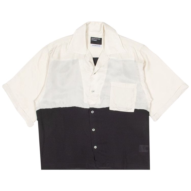 Enfants Riches Deprimes Silk Chiffon Colorblock Chemise CreamBlack