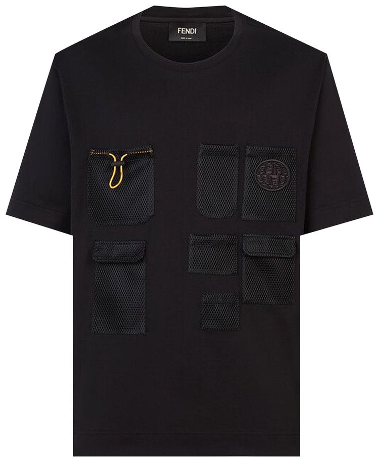 Fendi Commercial Over T Shirt With Mesh Pockets Black