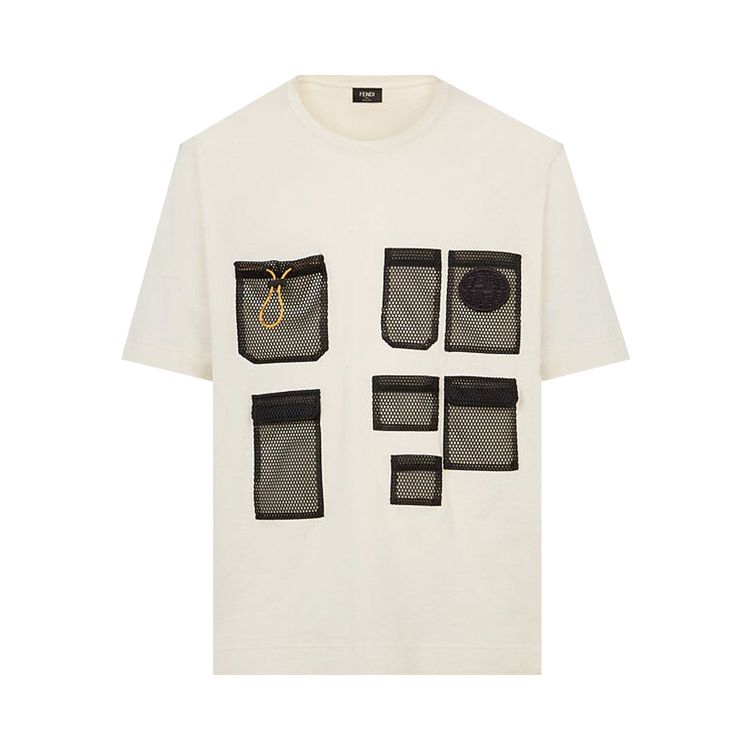 Fendi Commercial Over T Shirt With Mesh Pockets White