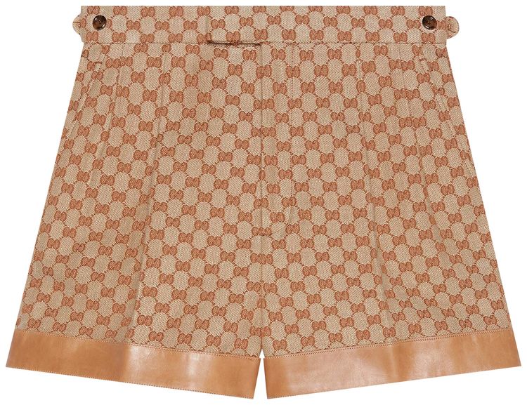 Gucci GG Linen Canvas Shorts BeigeEbony