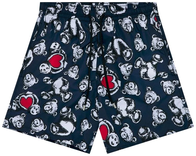 Palm Angels x Vilebrequin Bear Print Swimshorts BlueWhite