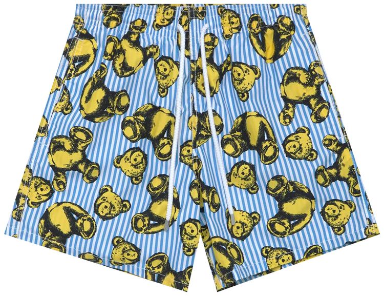 Palm Angels x Vilebrequin Bear Print Swimshorts Light Blue