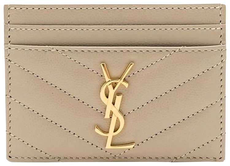 Saint Laurent Monogram Card Holder Sea Salt