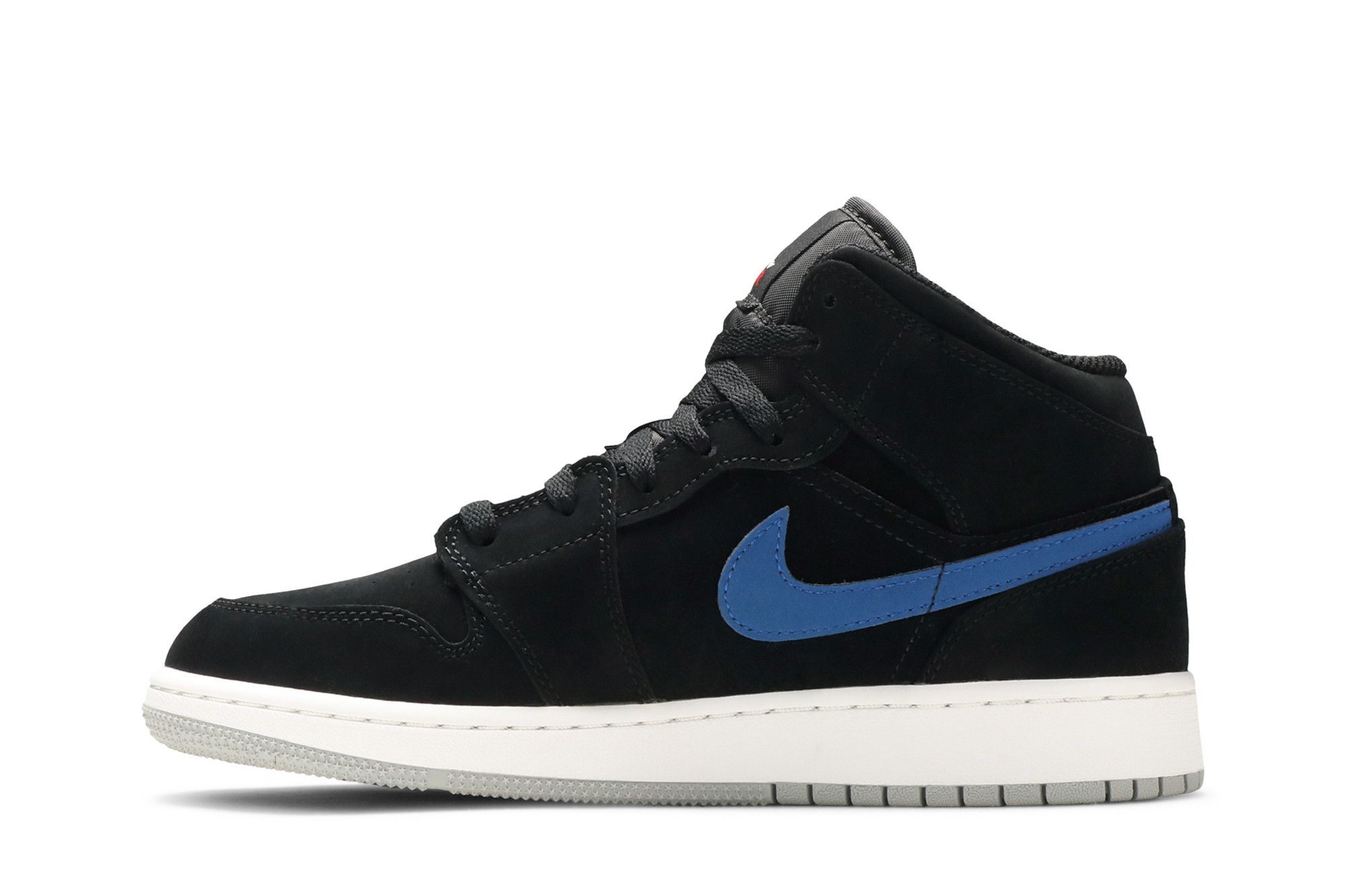 Jordan 1 mid black red blue deals