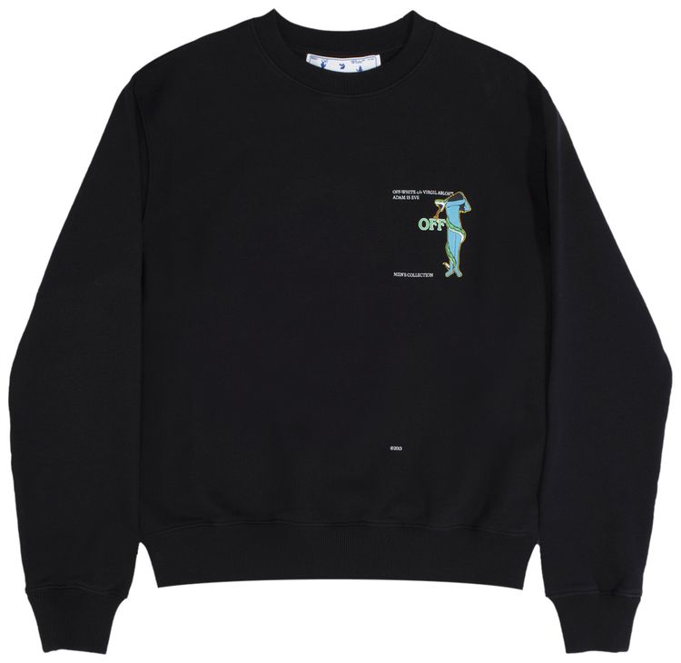 Off White Adam Is Eve Slim Crewneck BlackWhite