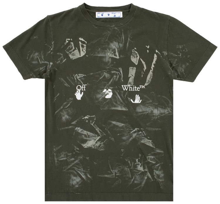 Off White Vintage Bleach Tee Kombu GreenWhite