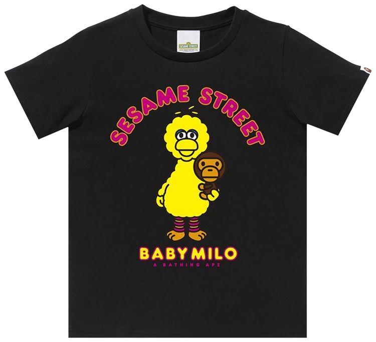 BAPE x Sesame Street Milo And Big Bird Tee Black