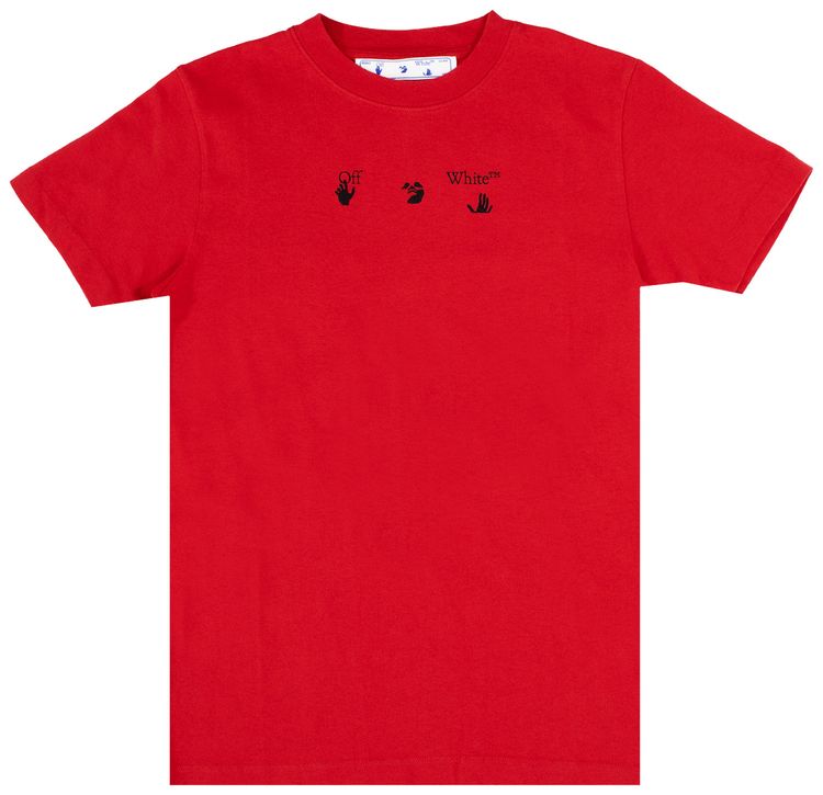 Off White Marker Slim Fit T Shirt SambaRed