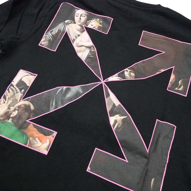 Off White Sprayed Caravaggio Long Sleeve Tee BlackWhite