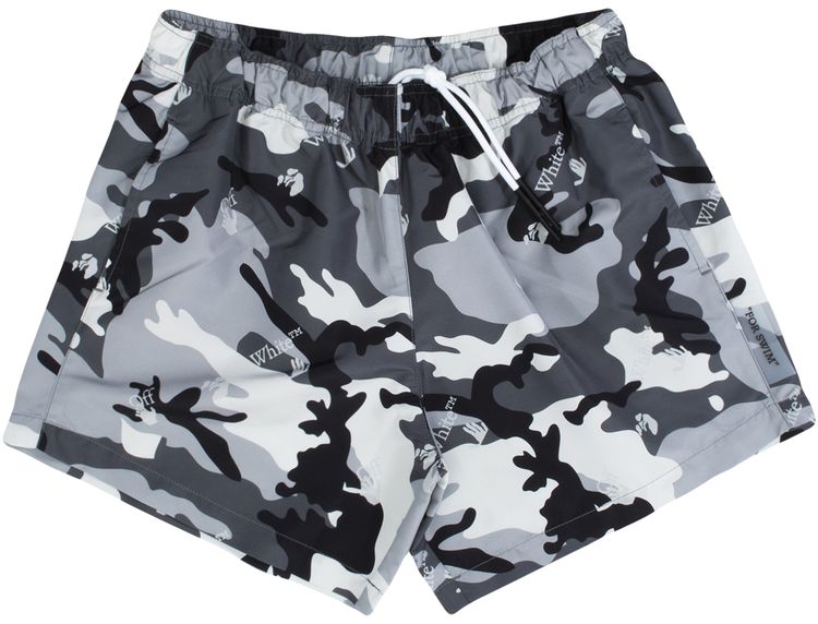 Off White Allover Camo Swimshort GreyCamo