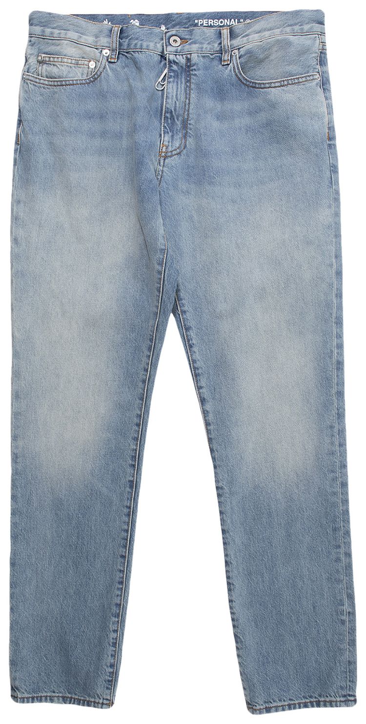 Off White Diag Pocket Skinny Jeans Vintage Light Blue
