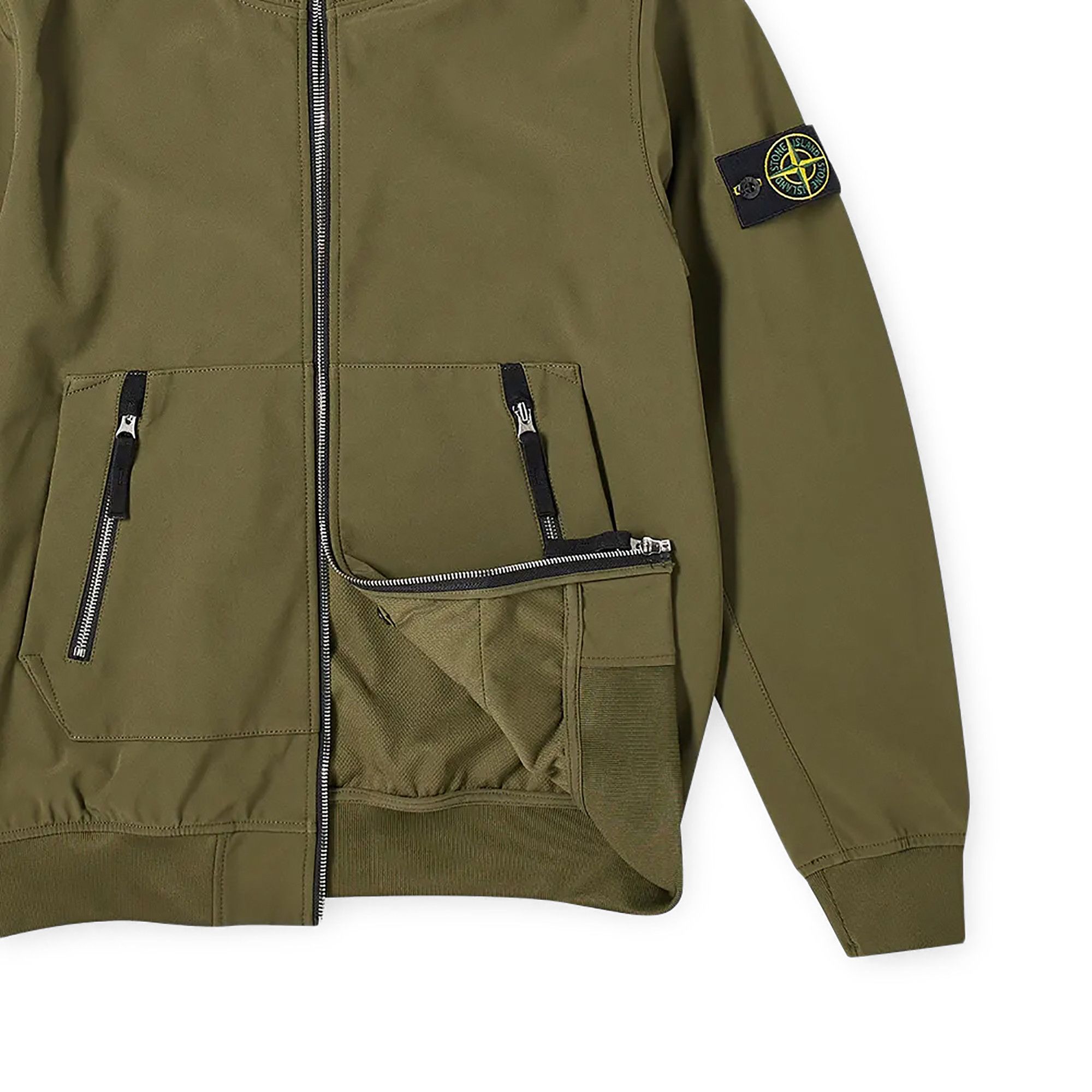 Stone island soft shell r olive on sale