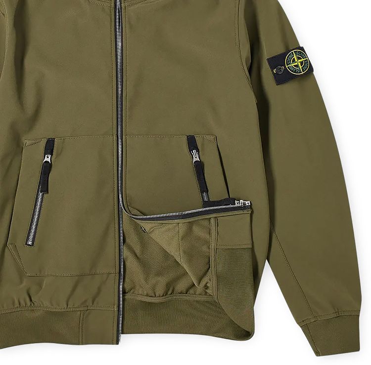 Stone Island Soft Shell R Hooded Jacket Olive