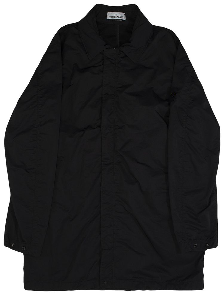 Stone Island Logo PaTCh Trench Coat Black