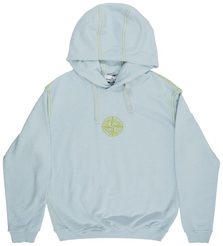 Stone Island GD Logo Hooded Sweatshirt Sky Blue