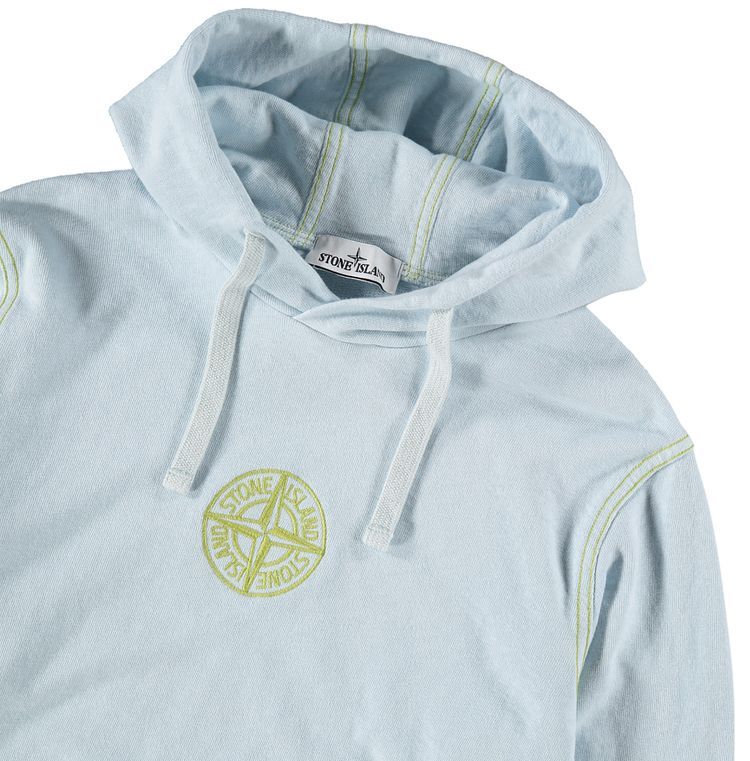 Stone Island GD Logo Hooded Sweatshirt Sky Blue