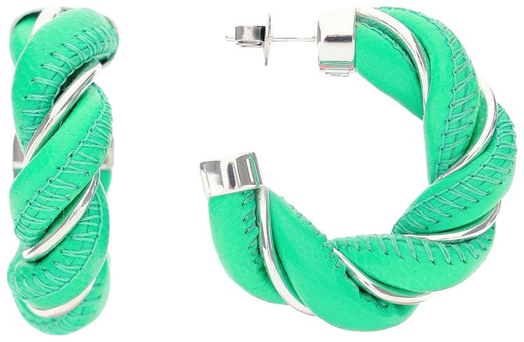 Bottega Veneta Torcillon Loop Earrings Parakeet