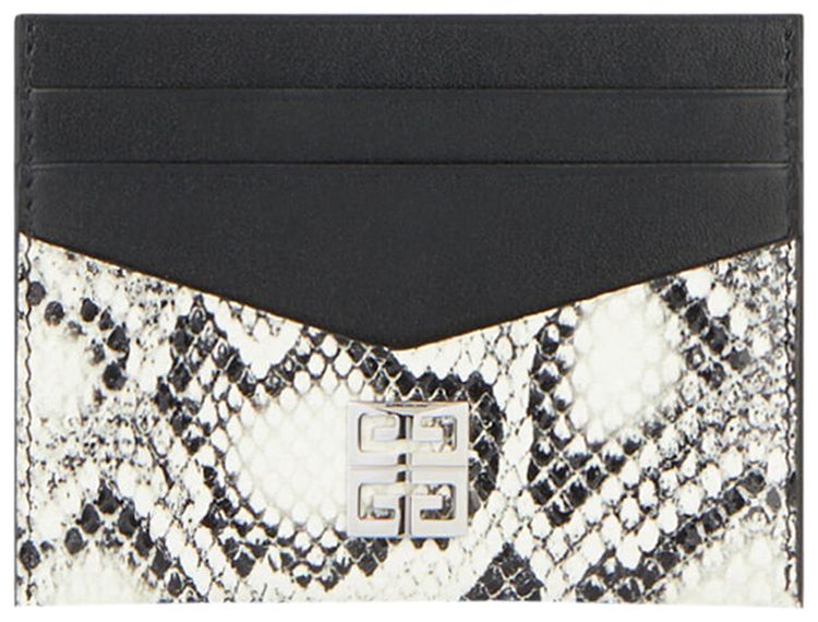 Givenchy Card Holder In Python Effect Leather BlackWhite