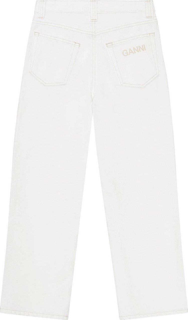 GANNI Relaxed High Rise Straight Jeans White