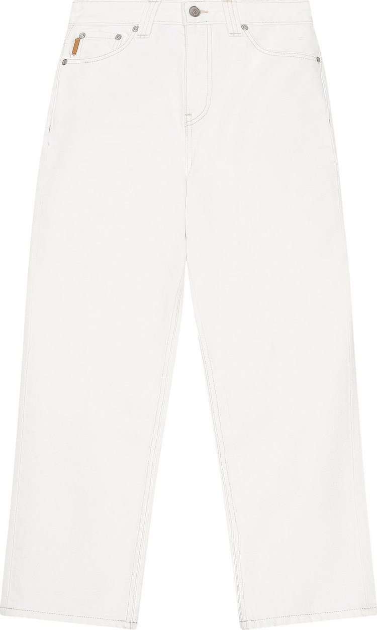 GANNI Relaxed High Rise Straight Jeans White