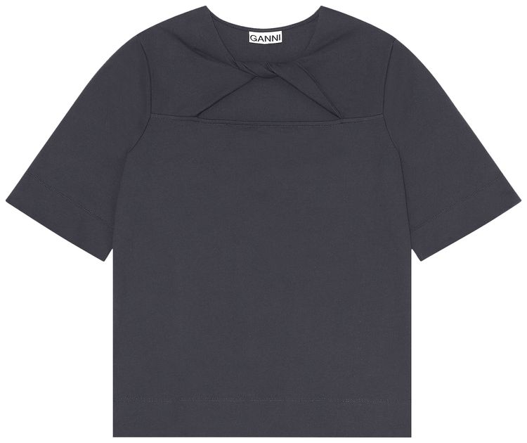 GANNI Basic Cotton Jersey T Shirt Black