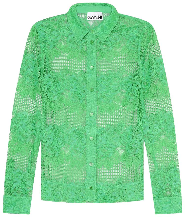 GANNI Lace Shirt Green
