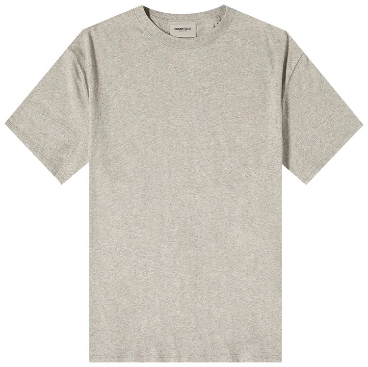 Fear of God Essentials Logo Short Sleeve T Shirt Heather Oatmeal
