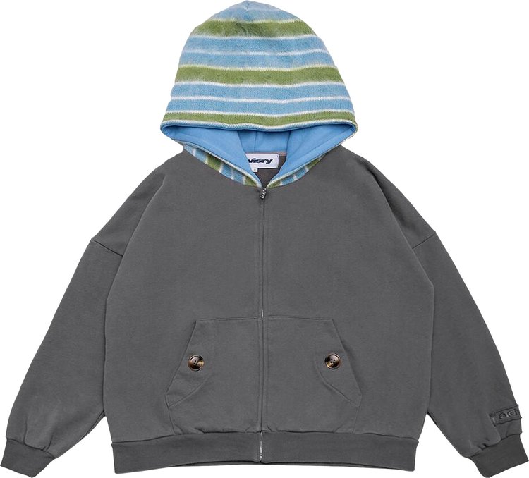 Advisry Zip Up Knit Hoodie Stone