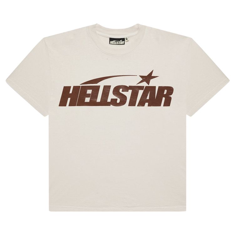 Hellstar Classic T Shirt Gel Print WhiteBrown