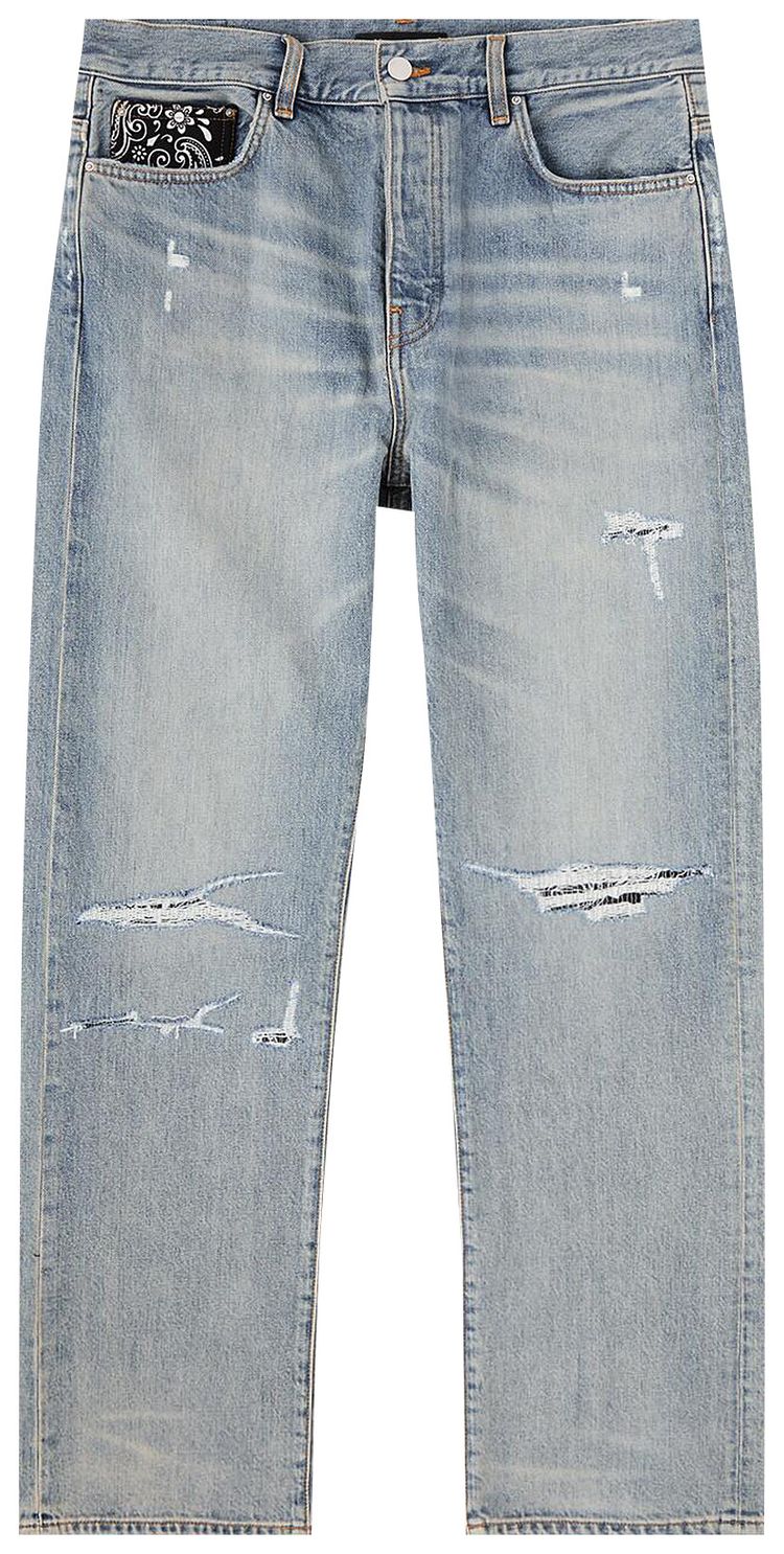 Amiri Bandana Repair Straight Jean Antique Indigo