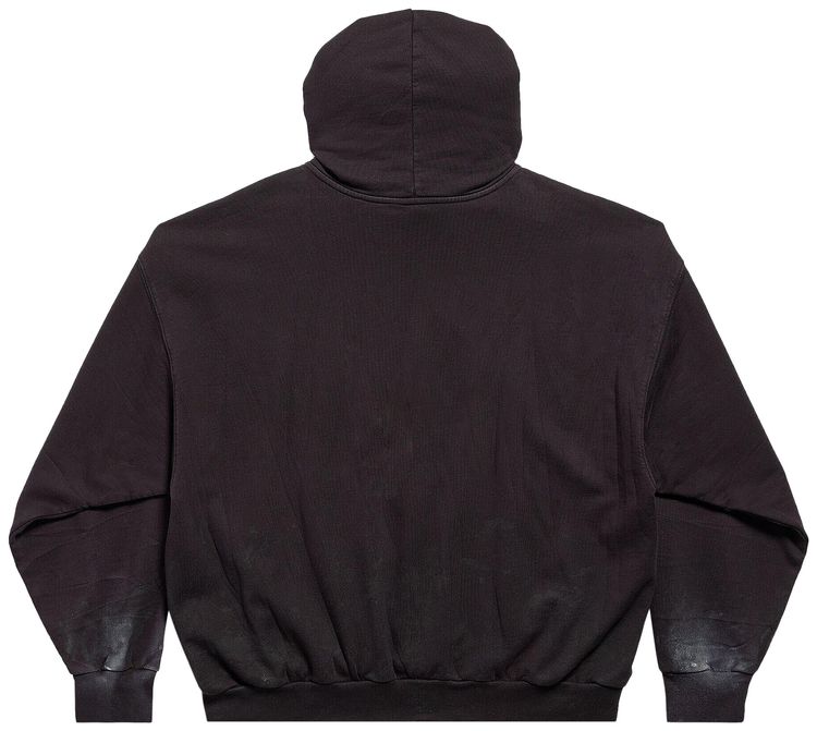 Balenciaga Medium Fit Hoodie Washed BlackWhite