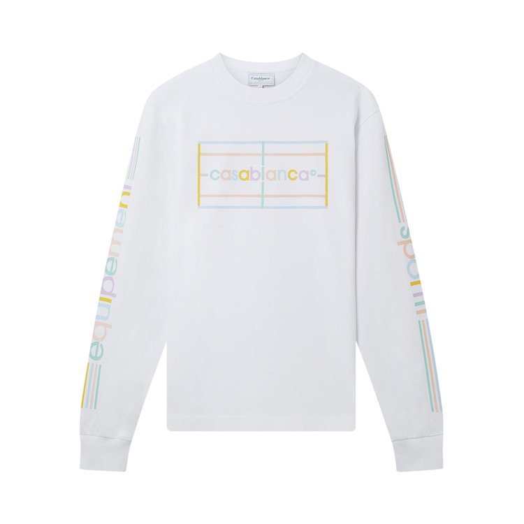 Casablanca Screen Printed Long Sleeve T Shirt Pastel Court