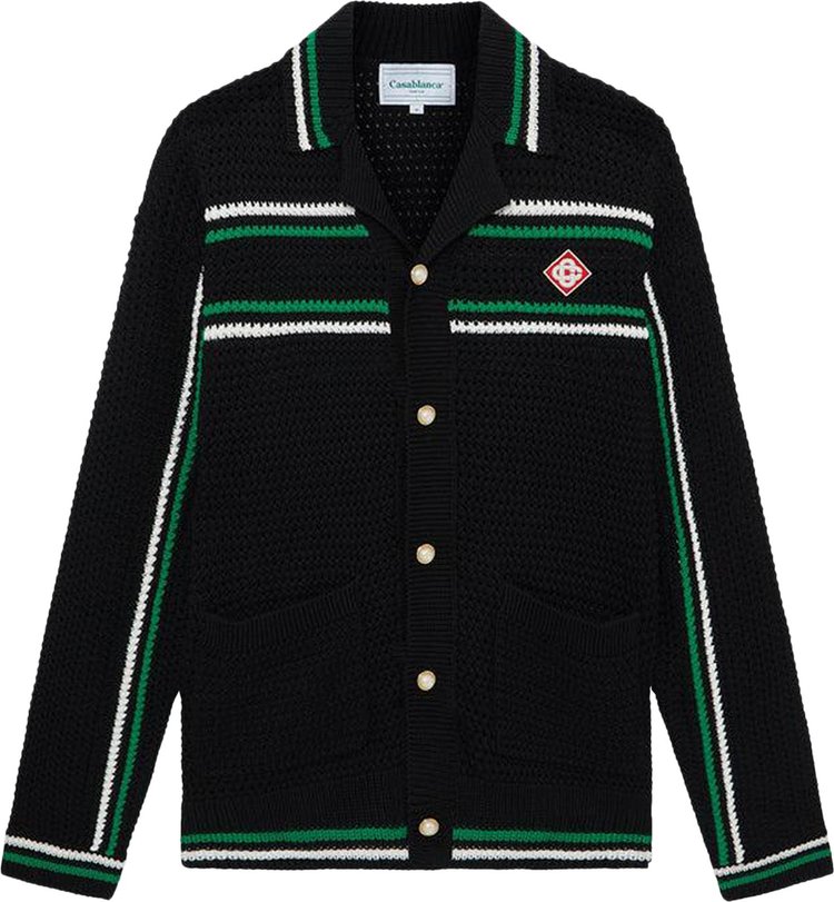 Casablanca Crochet Effect Tennis Shacket Black