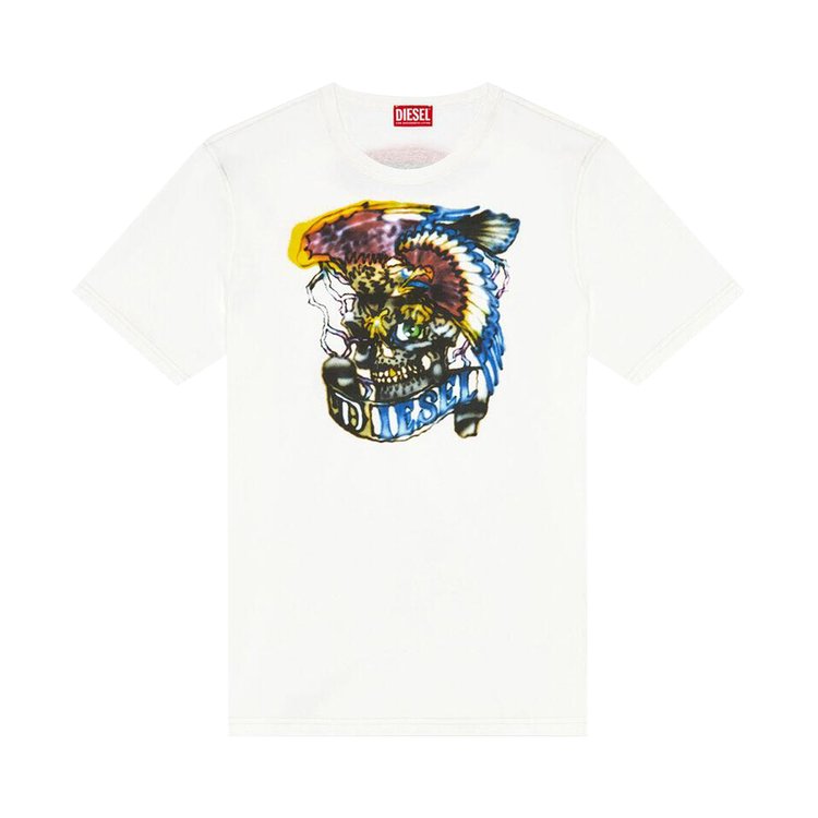 Diesel T Adjust Q3 T Shirt WhiteMulticolor