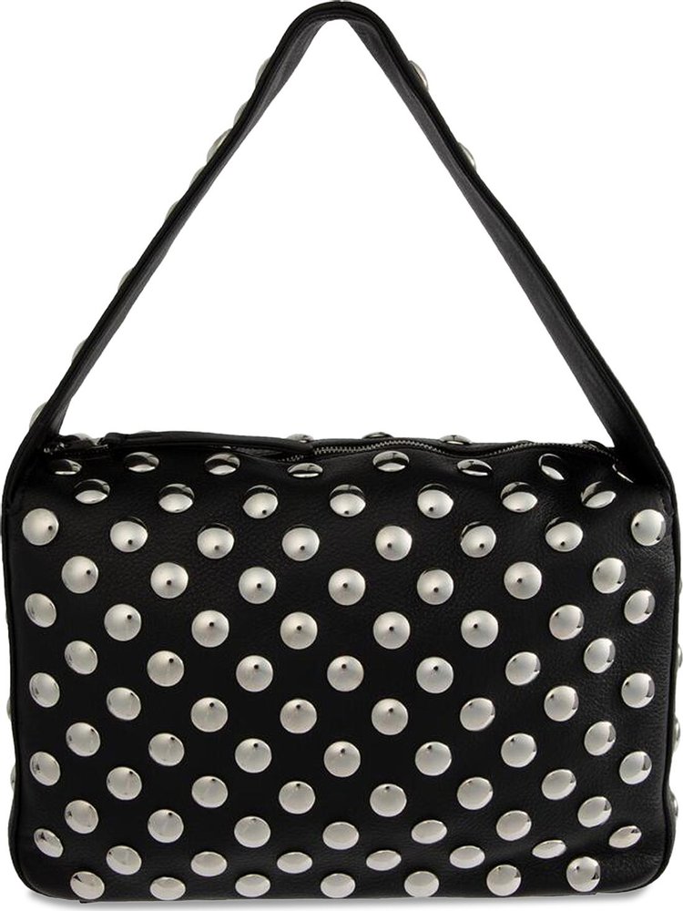 Khaite Elena Shoulder Bag With Silver Studs Black