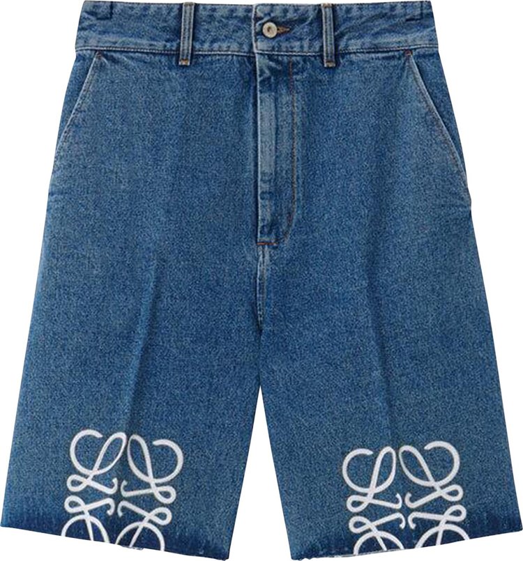 Loewe Anagram Shorts Jeans Blue