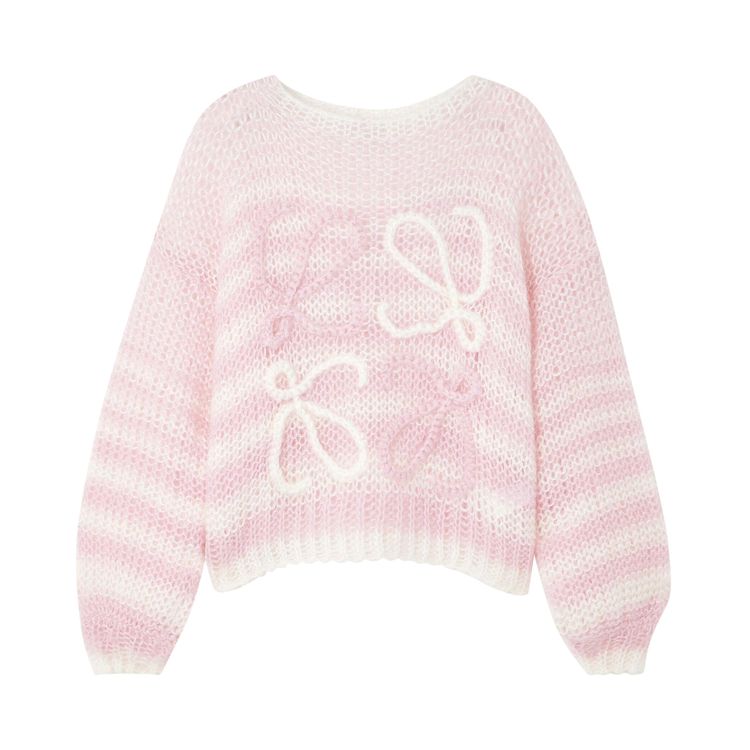Loewe Striped Anagram Sweater WhitePink