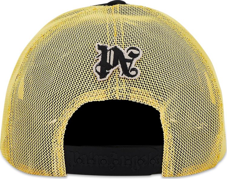 Palm Angels Burning Palm Trucker Cap BlackGold