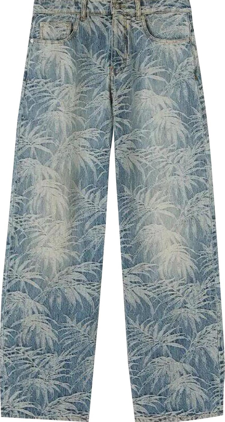 Palm Angels Wash Loose 5 Pocket Jean 4903 Indigo BlueOff White