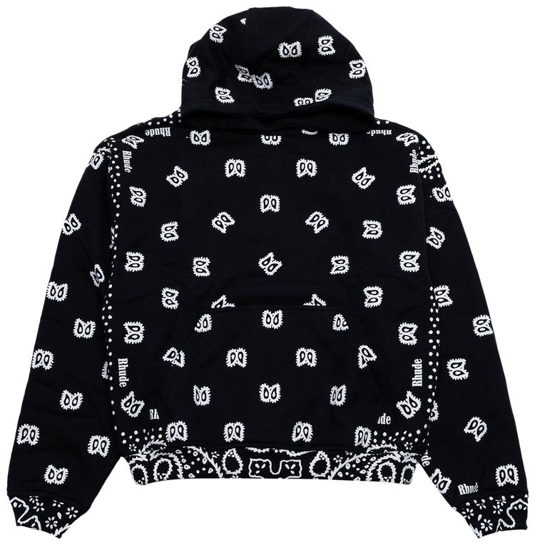Rhude Bandana Print Hoodie Vintage Black